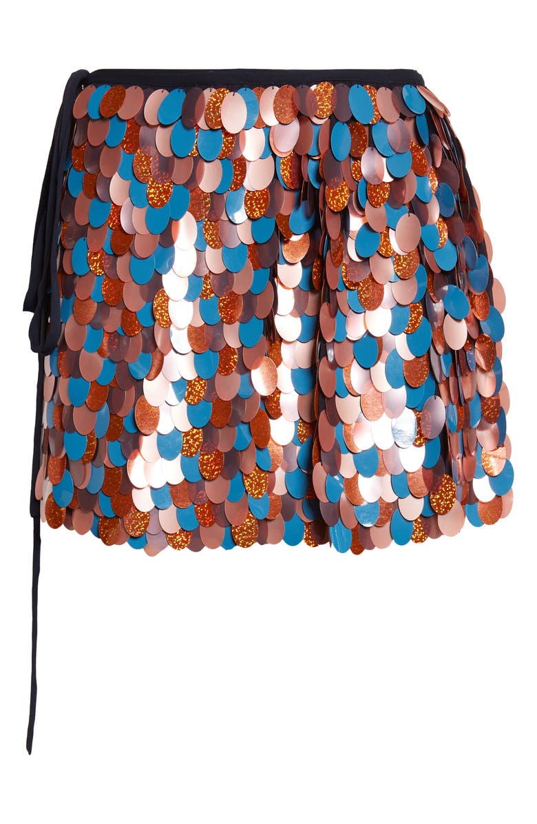 Dries Van Noten Gabrina Sequin Embellished Wrap Miniskirt, Alternate, color, Blue