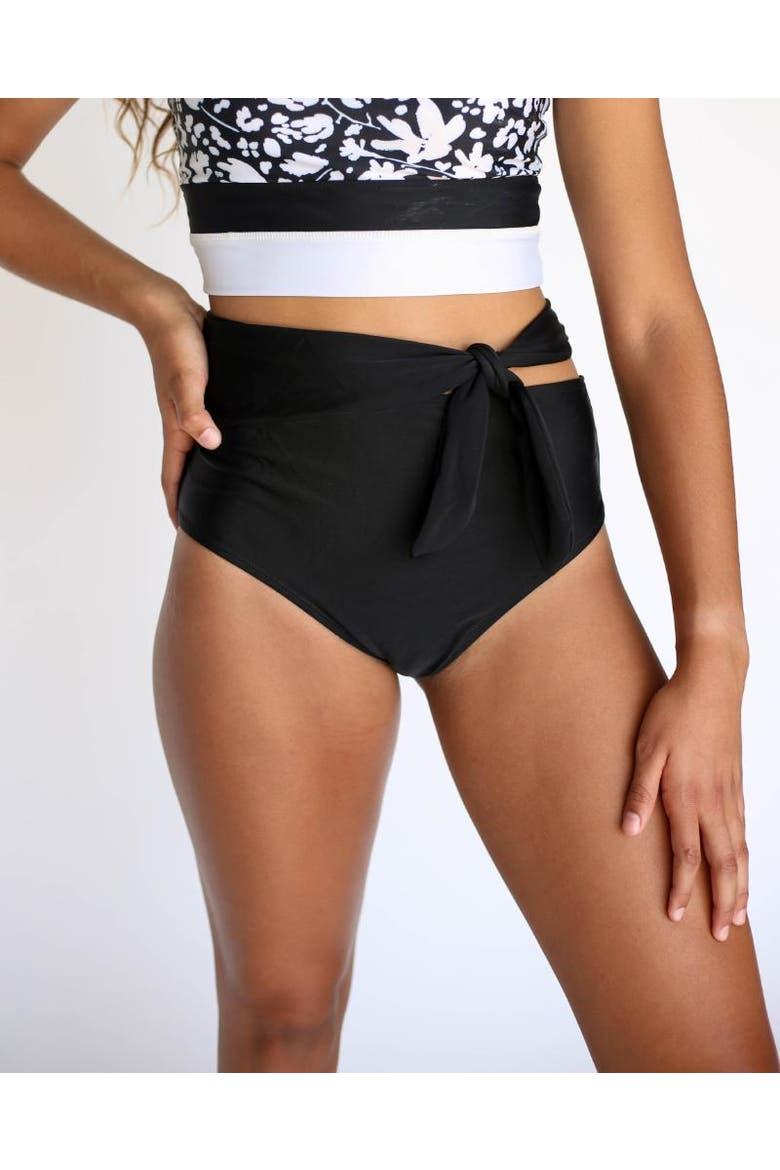 Side Tie Swim Bottom, Main, color, Black