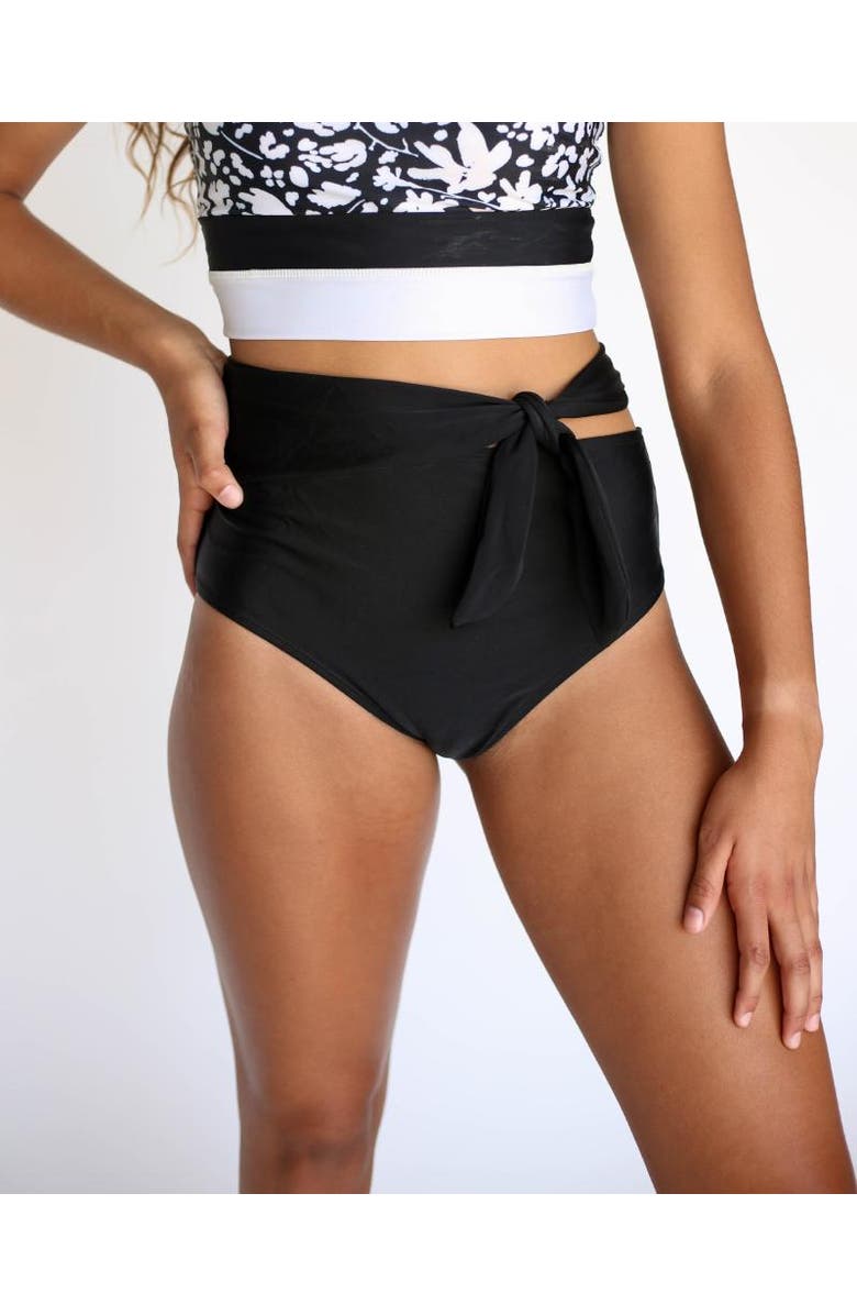Nani Side Tie Swim Bottom, Main, color, Black