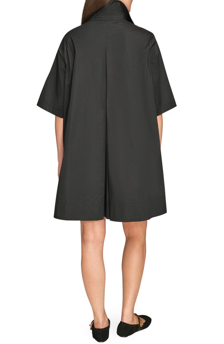 Donna Karan New York Elbow Sleeve Collar Dress, Alternate, color, Black
