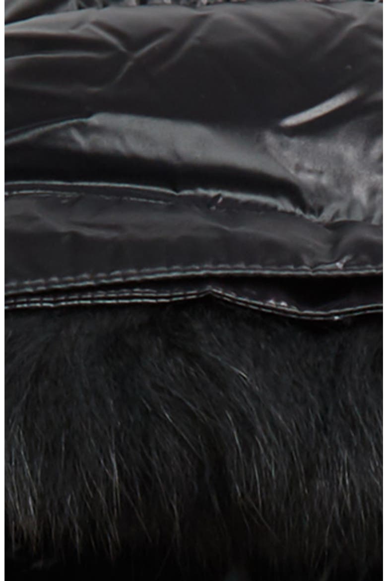 New Armoise Hooded Down Jacket with Genuine Fox Fur Trim, Alternate, color, BLACK