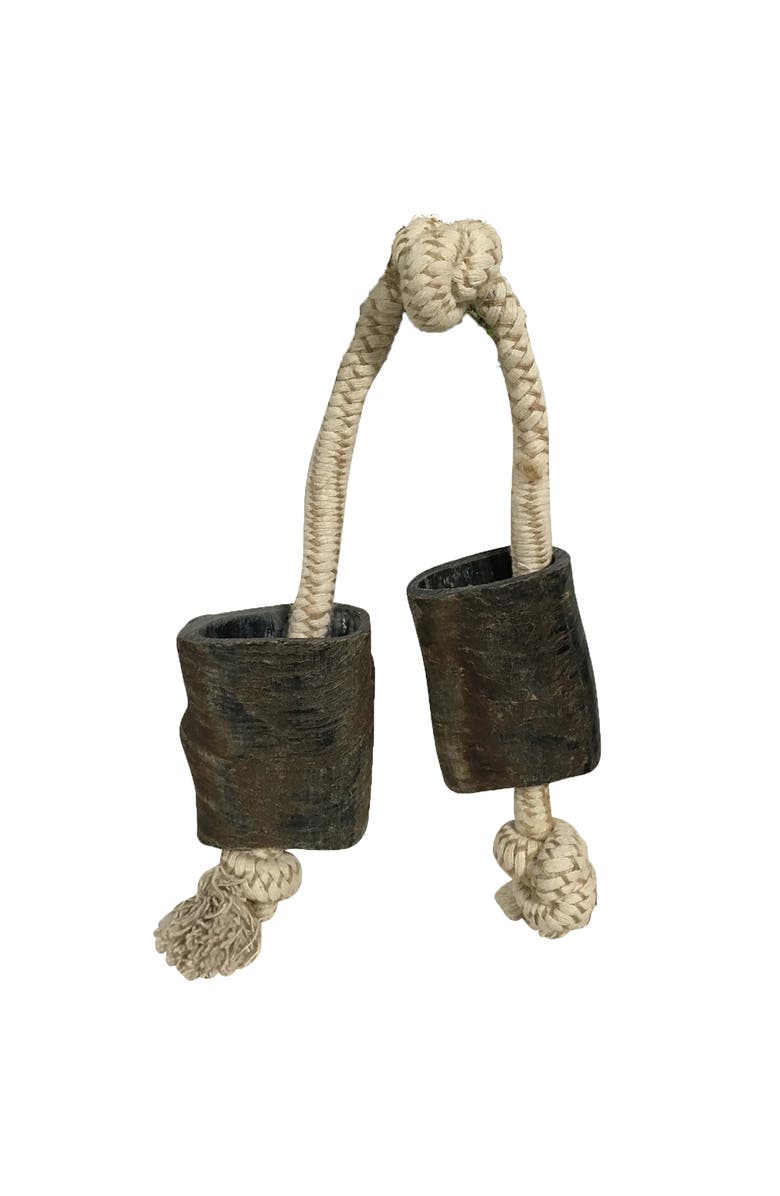 MOSSY OAK Water Buffalo Horn & Tug Dog Chew - 24" Knotted Natural Cotton Rope, Alternate, color, Beige