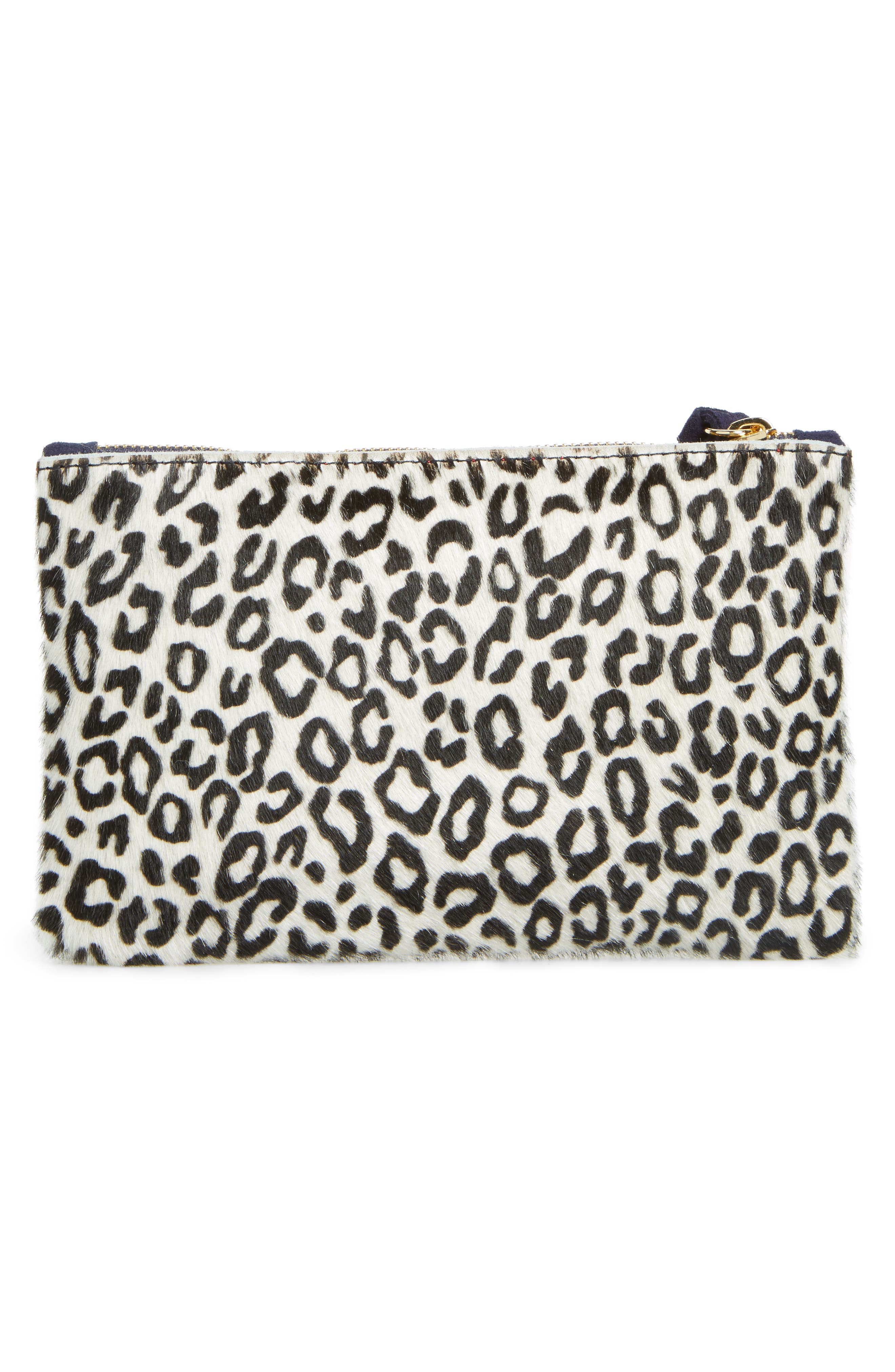 Clare V. Ocelot Print Genuine Calf Hair Wallet Clutch, Alternate, color, 