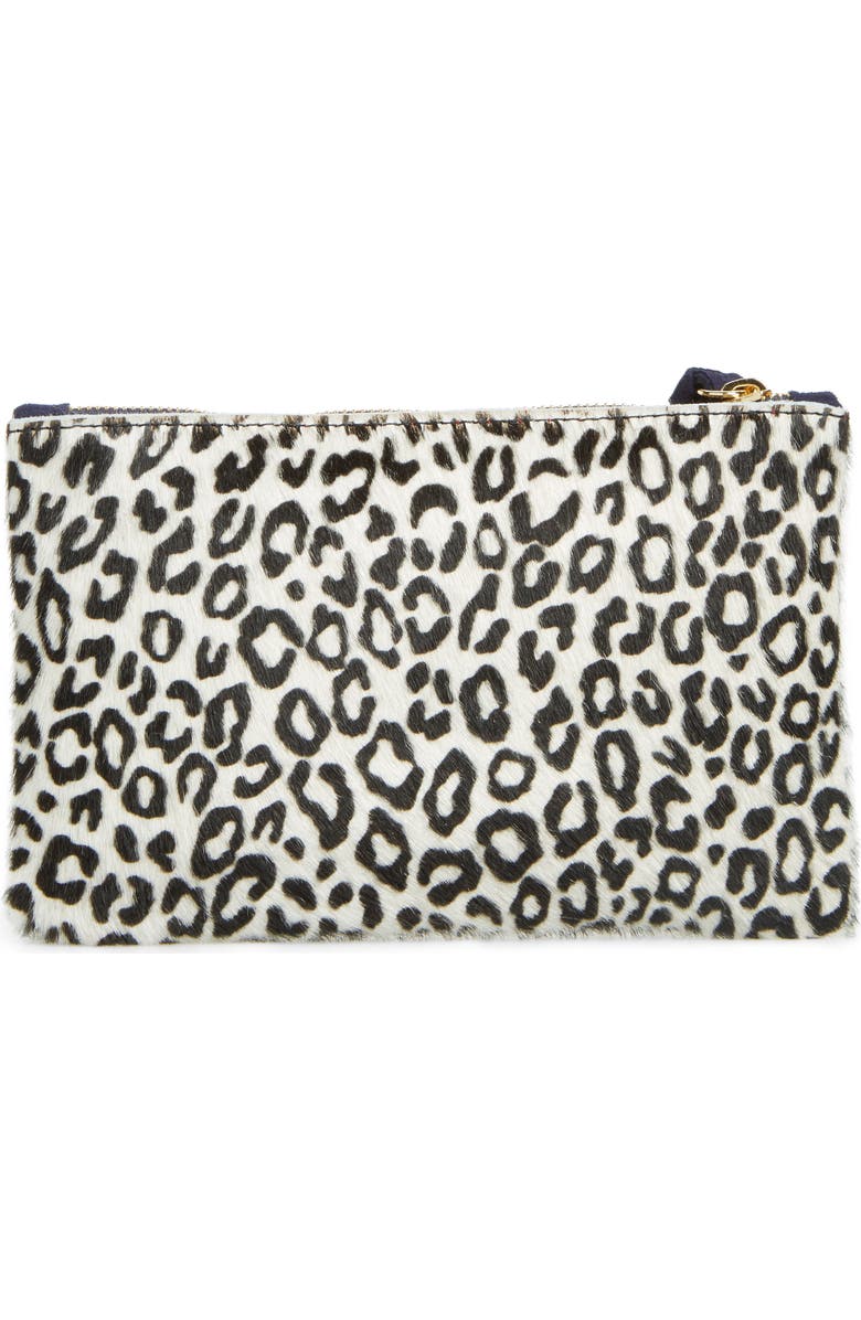 Clare V. Ocelot Print Genuine Calf Hair Wallet Clutch, Alternate, color,