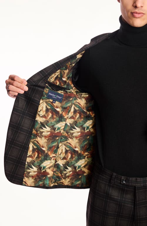 Paisley & Gray Dover Slim Fit Charcoal Plaid Blazer In Black