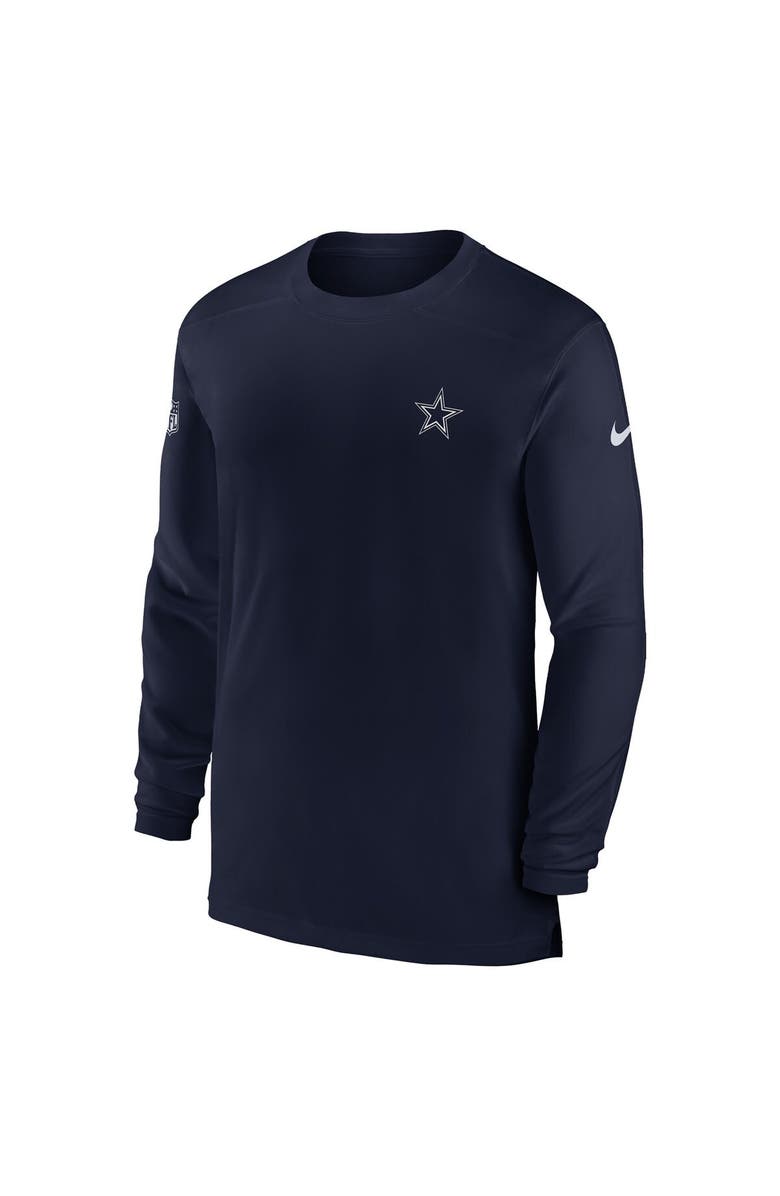 Nike Men's Nike Navy Dallas Cowboys Sideline Coach Performance Long Sleeve T-Shirt, Alternate, color, Navy
