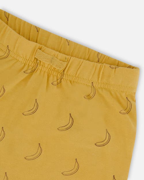 Deux Par Deux Baby Boy's Printed Organic Cotton Top And Short Set Yellow Bananas And Off-white In Yellow Bananas And Off-white