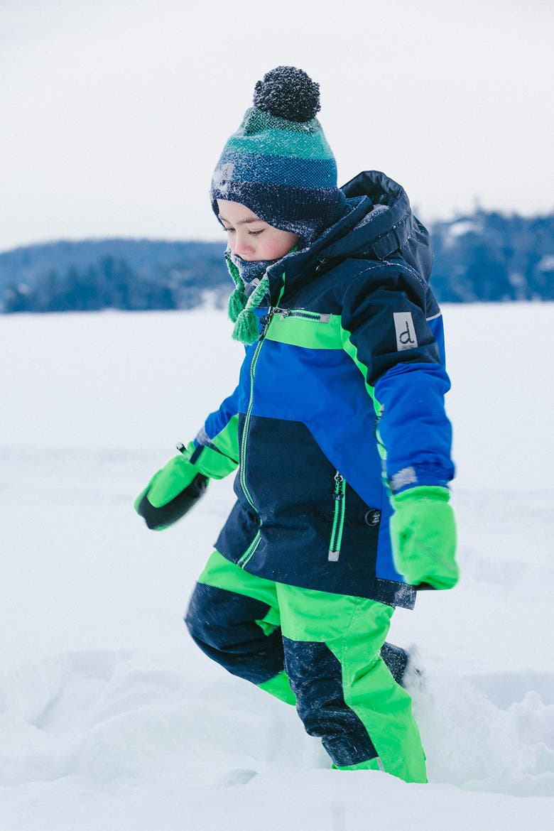 Play Colorblock Jacket & Reinforced Pants Two Piece Snowsuit, Alternate, color, Royal Blue and Green