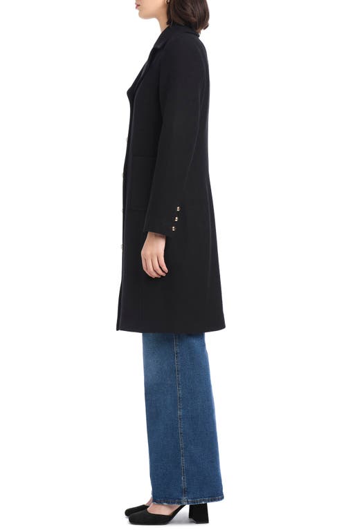 Kate Spade New York Single Breasted Notch Lapel Coat In Black