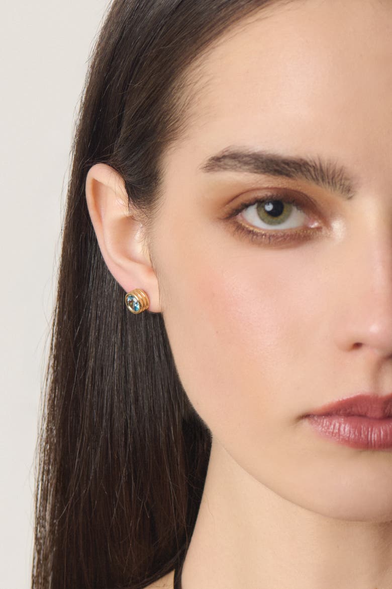 Blue Topaz Grotto Stud Earrings, Alternate, color, Blue Topaz