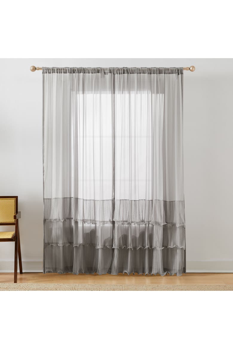 Georgette Sheer Window Panel, Alternate, color, Gray