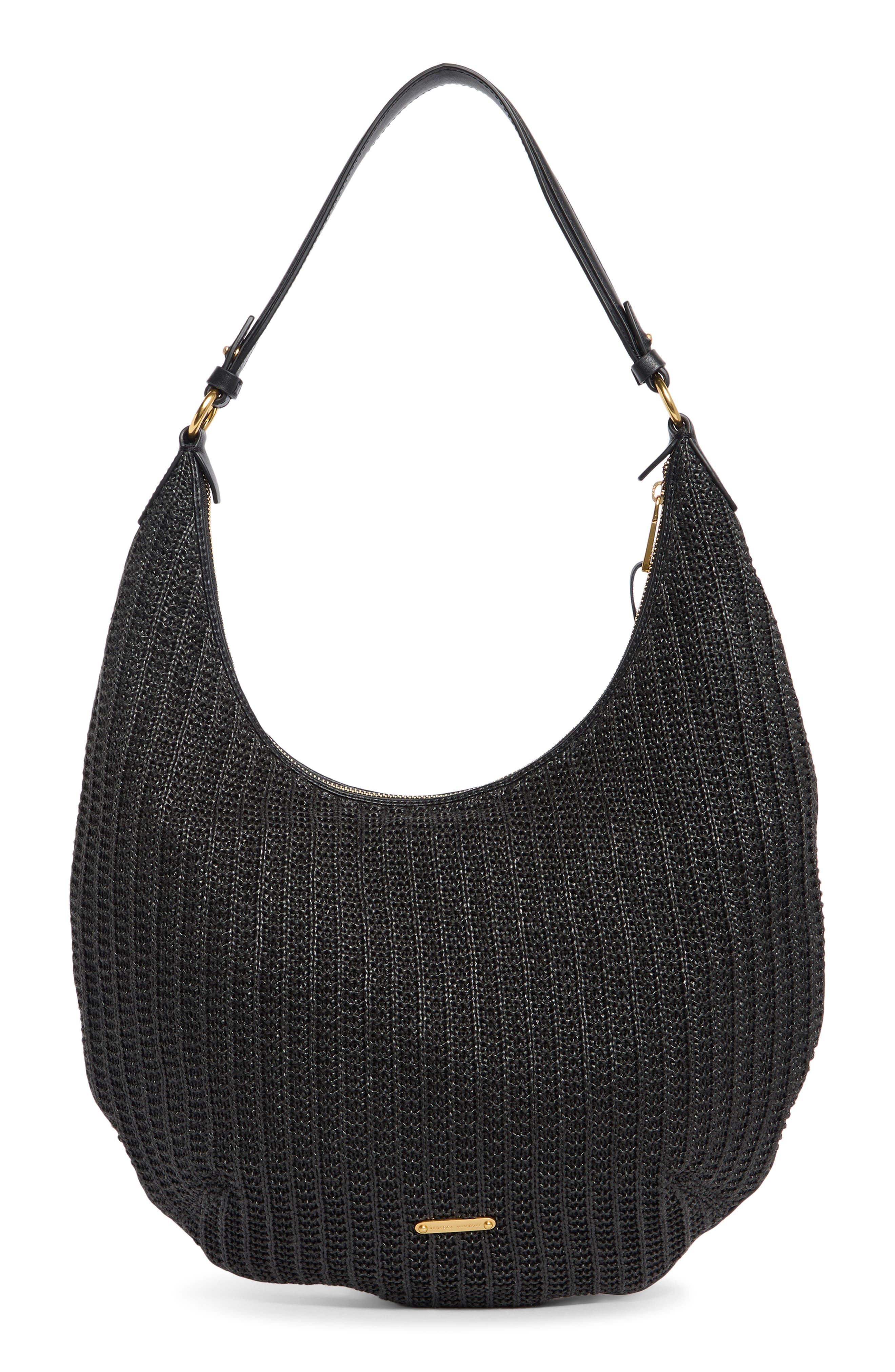 Rebecca Minkoff Darren Crescent Hobo Bag, Alternate, color, Black