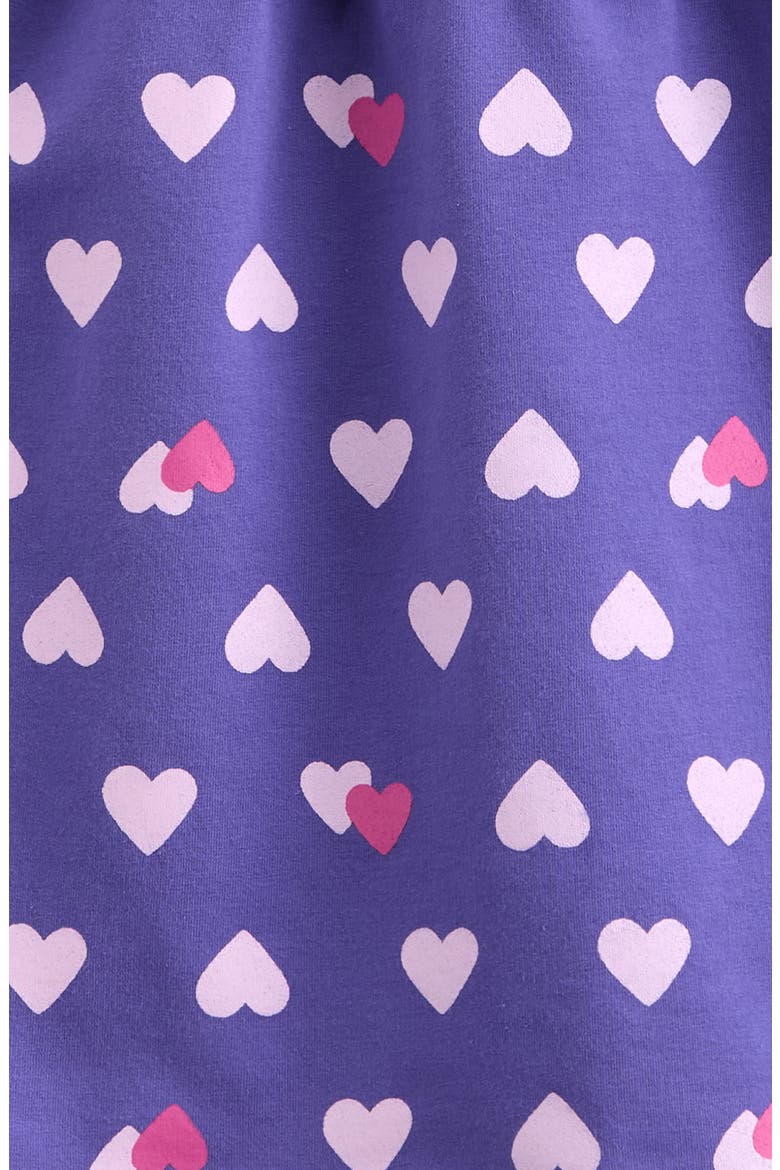 Ruffle Bib Cozy Dress, Alternate, color, PURPLE OPULENCE HEART STAMP