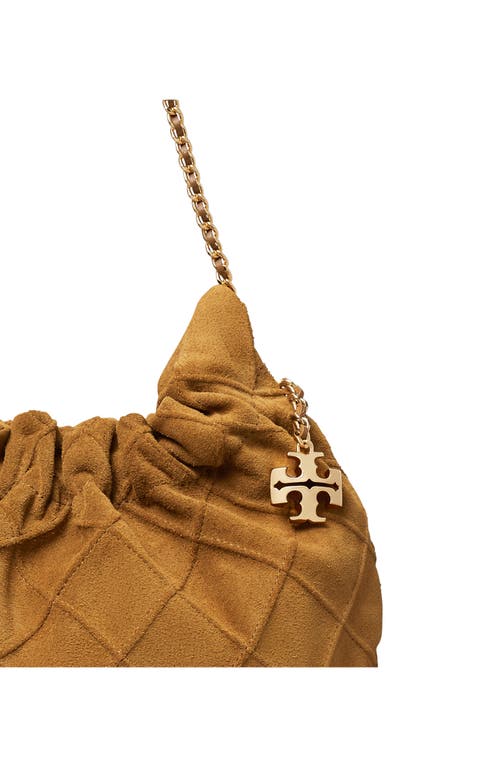 Tory Burch Fleming Suede Mini Hobo In Brown