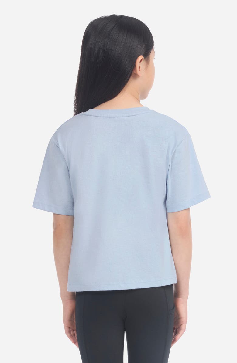 abercrombie kids Kids' Floral Crest Boxy Cotton Blend Graphic T-Shirt, Alternate, color, Skyway