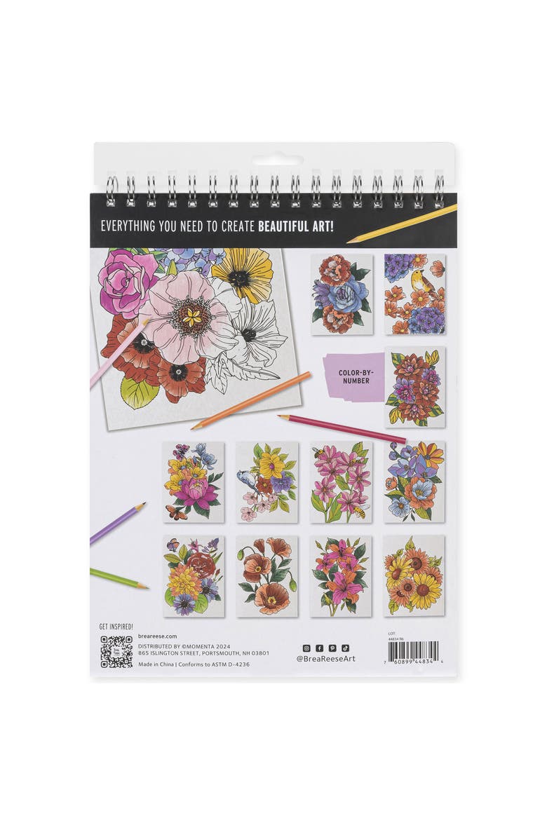 Colored Pencil Color by Number Kit Floral, Alternate, color, Multicolored