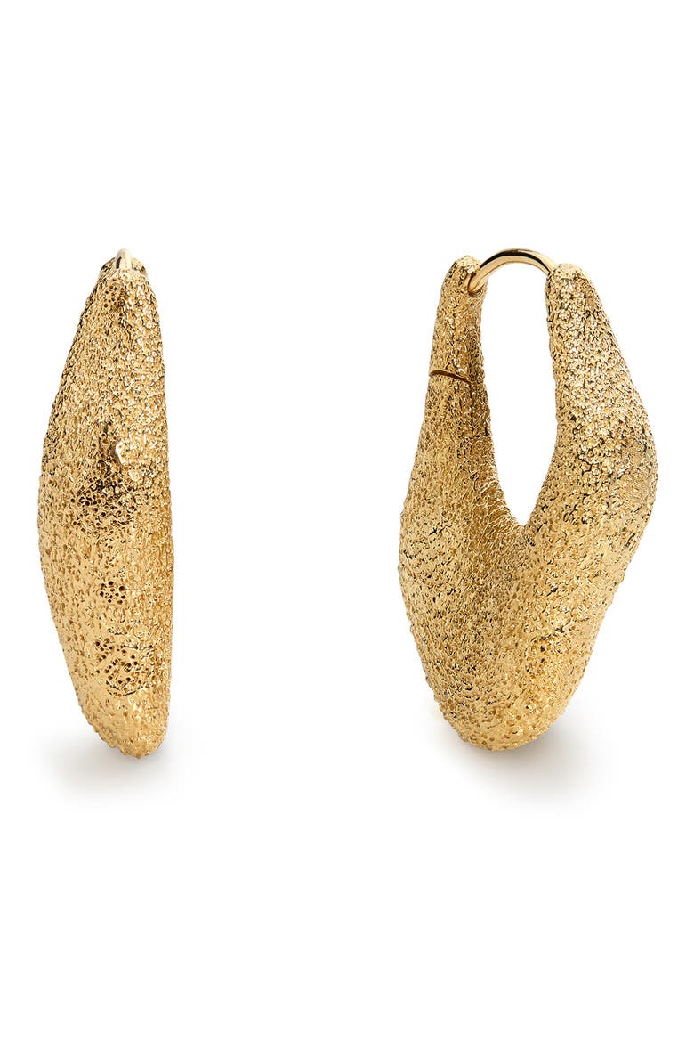 Medium Antica Texture Hoop Earrings, Main, color, 18CT GOLD VERMEIL