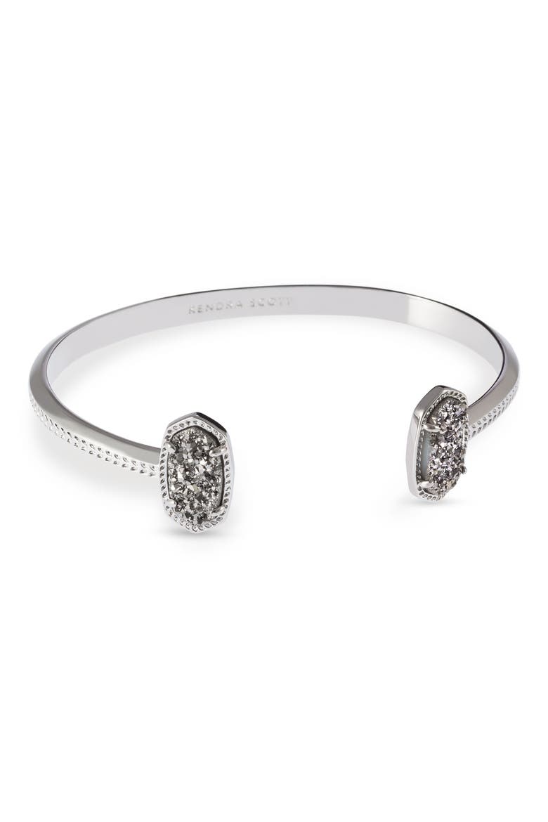 Elton Station Cuff Bracelet, Alternate, color, PLATINUM DRUSY/ SILVER