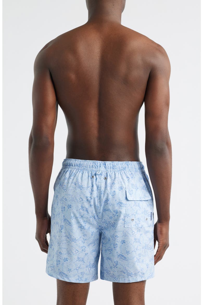 Oahu Turtle Print Swim Trunks, Alternate, color, STREAM BLUE