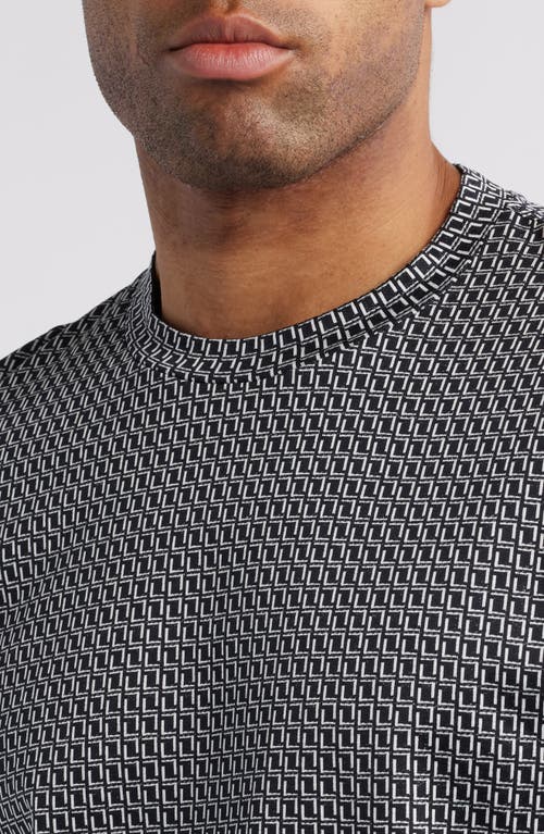 Emporio Armani Geo Box Lyocell & Cotton T-shirt In Solid Blue Navy