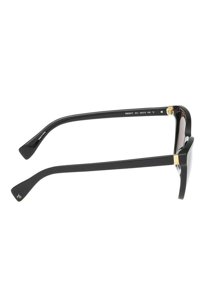 54mm Square Sunglasses, Alternate, color, SHINY BLACK SMOKE BROWN LNS