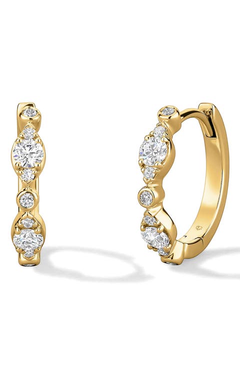 Regal Diamond Hoop Earrings
