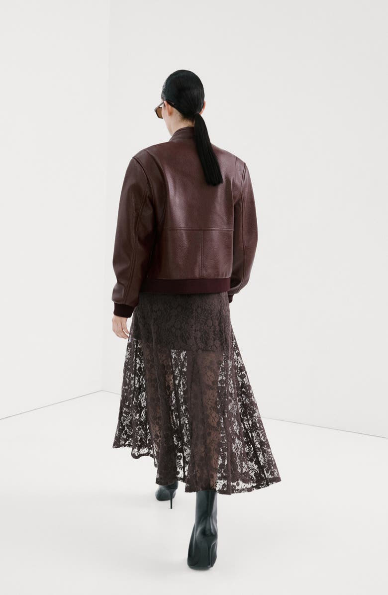 MANGO Faux Leather Jacket, Alternate, color, Maroon