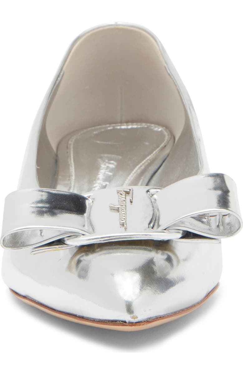 FERRAGAMO Viva Bow Metallic Pointed Toe Flat, Alternate, color,
