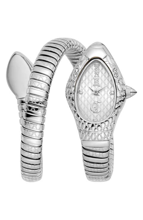 Snake Wraparound Bracelet Watch, 20mm x 34.5mm