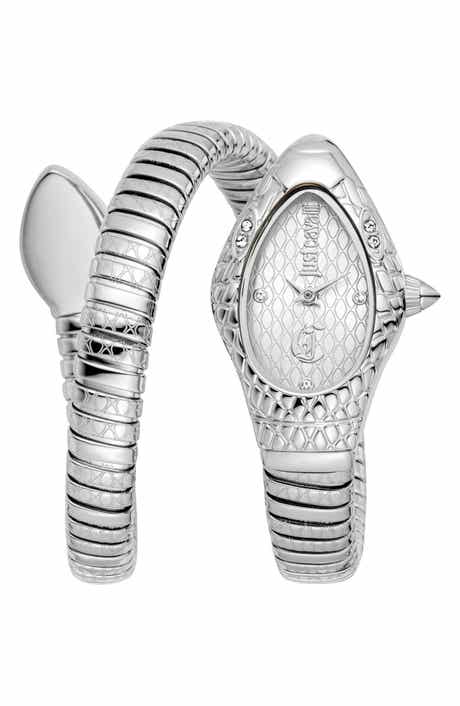 Just Cavalli Snake Wraparound Bracelet Watch, 20mm x 34.5mm