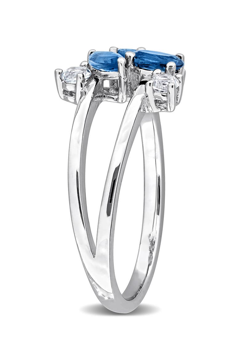 Sky Blue Topaz Cluster Ring, Alternate, color, BLUE