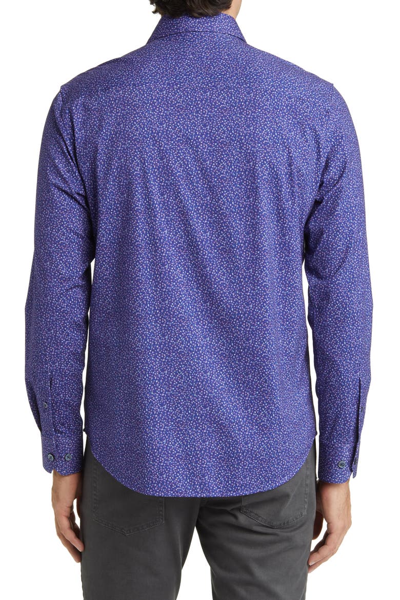 James OoohCotton® Abstract Print Stretch Cotton Button-Up Shirt, Alternate, color, ORCHID