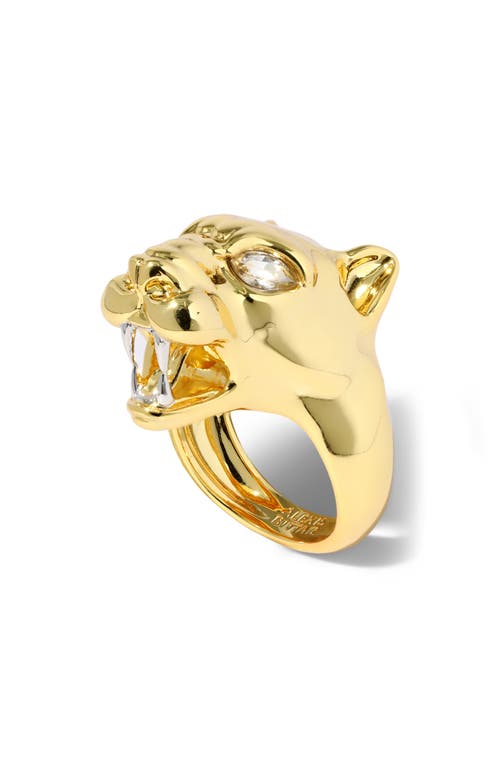 Alexis Bittar Panther Visage Ring In Gold
