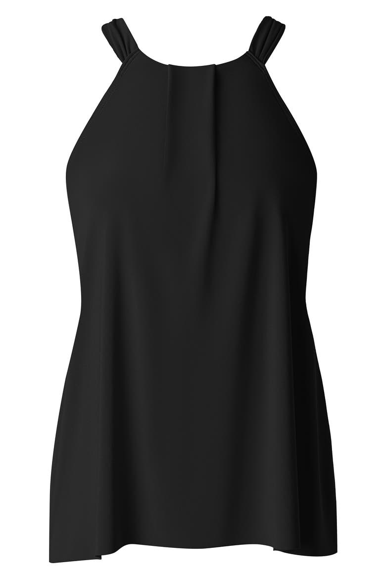 Esme Pleated Tankini Top, Alternate, color, BLACK