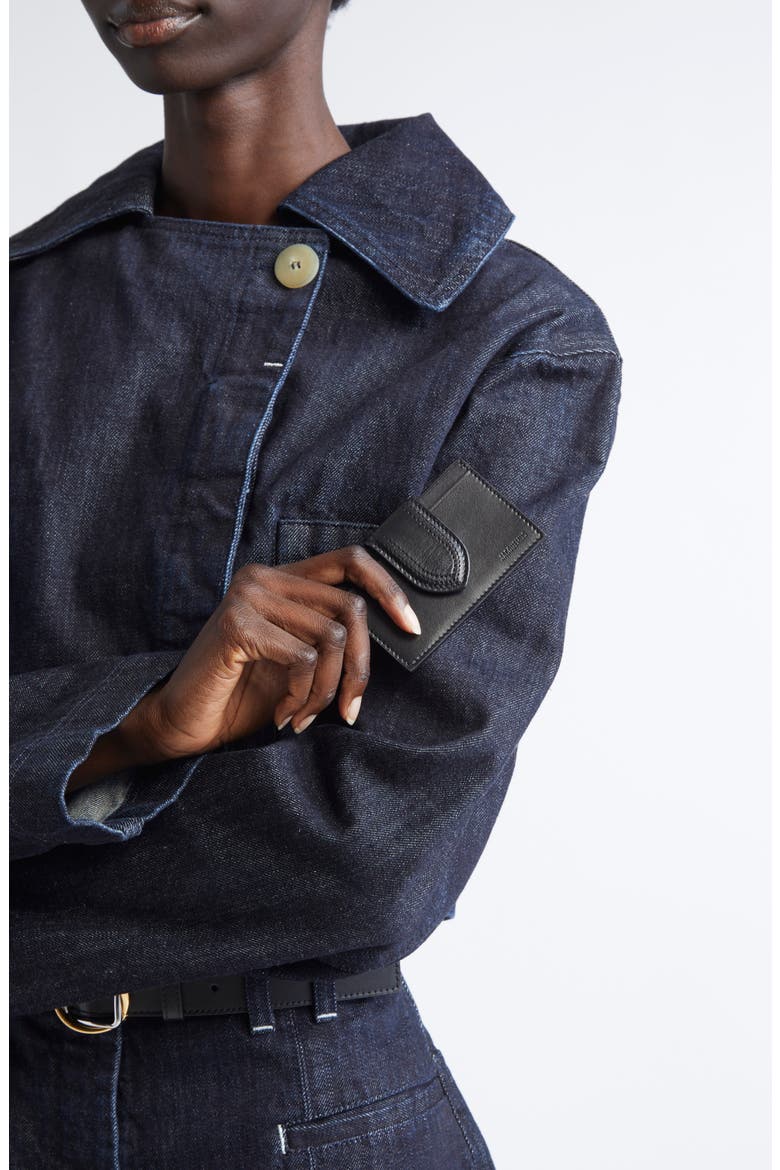 The Bambino Leather Card Case, Alternate, color, BLACK