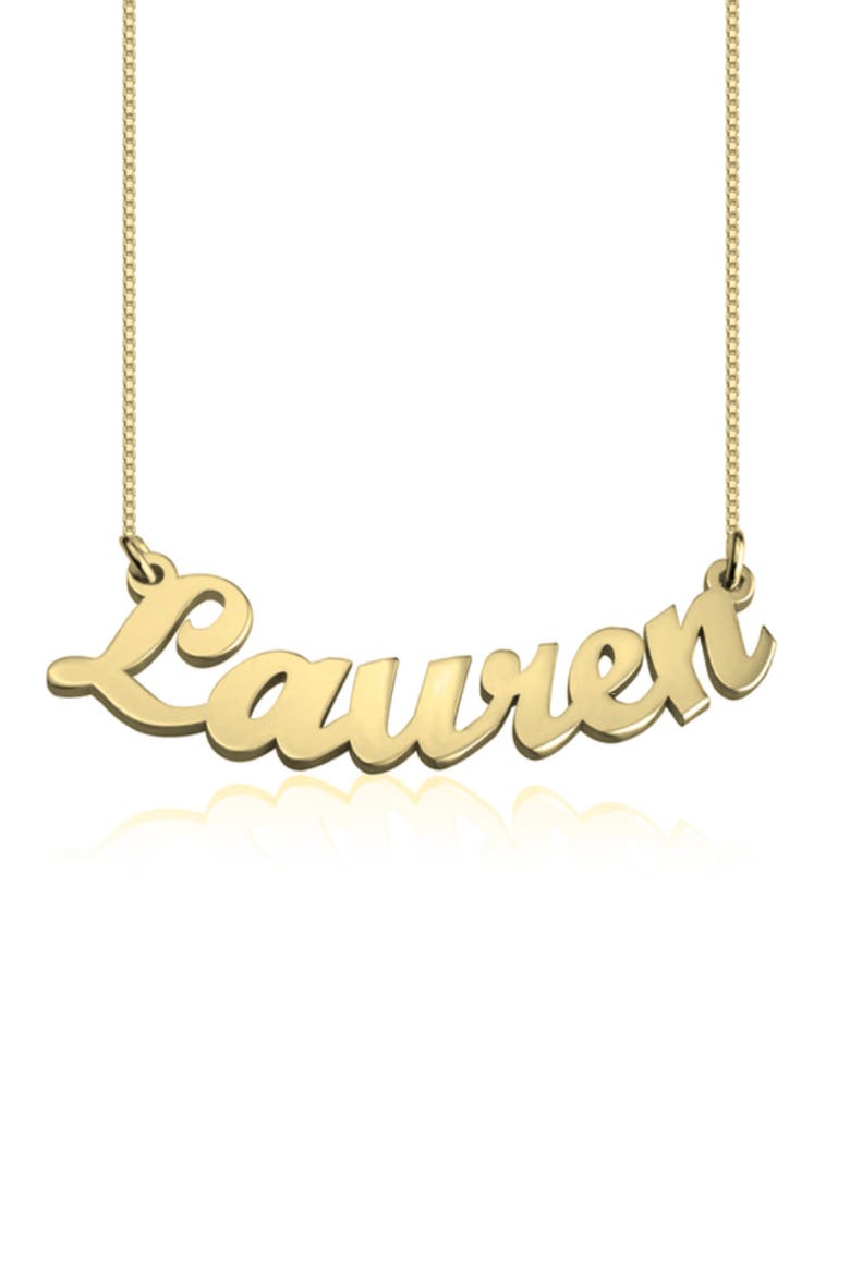 Personalized Nameplate Pendant Necklace, Main, color, GOLD PLATED