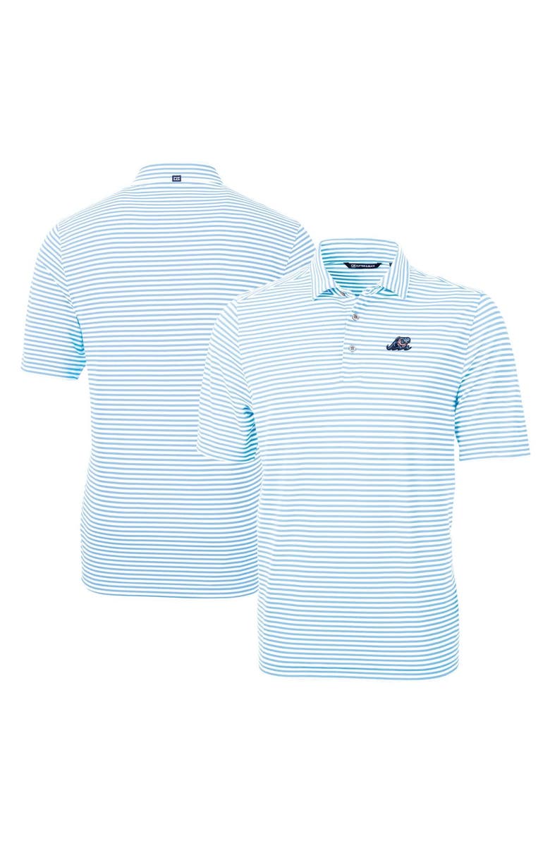 Cutter & Buck Men's Cutter & Buck Powder Blue West Michigan Whitecaps Big & Tall Virtue Eco Pique Stripe Recycled DryTec Polo, Alternate, color, Powder Blue