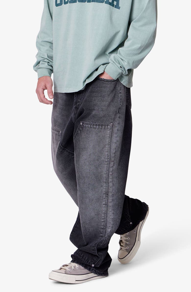 mnml West Double Knee Jeans, Alternate, color, Black