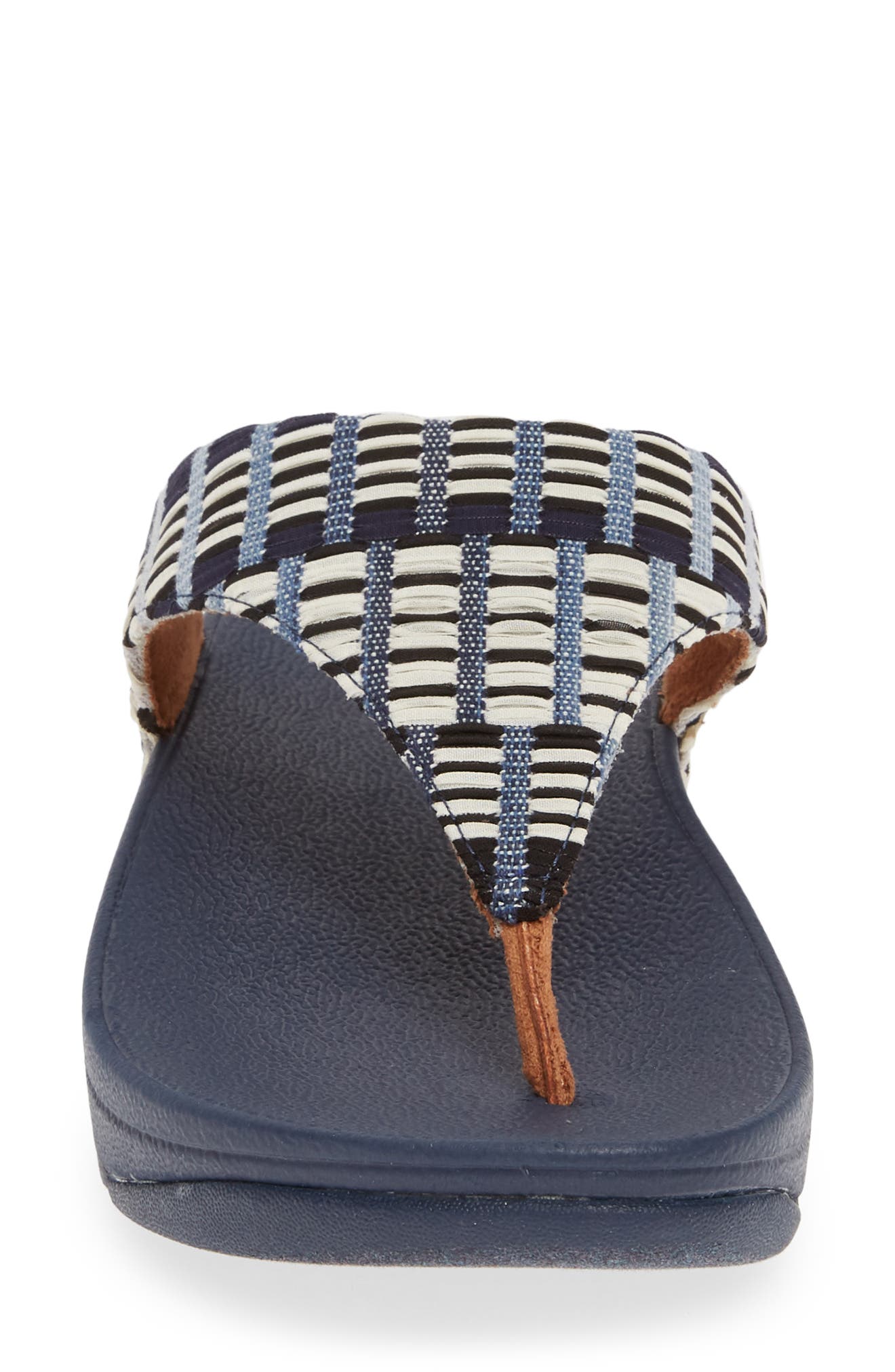 FitFlop Lulu Art Denim Wedge Flip Flop, Alternate, color, 