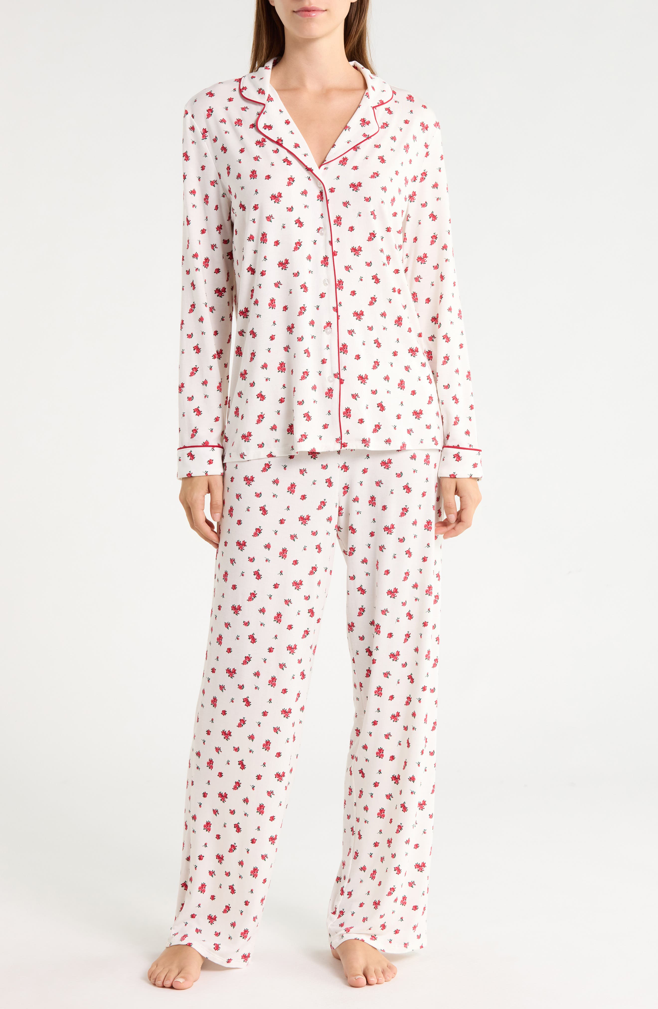 IVORY- RED ROSELYN FLORAL