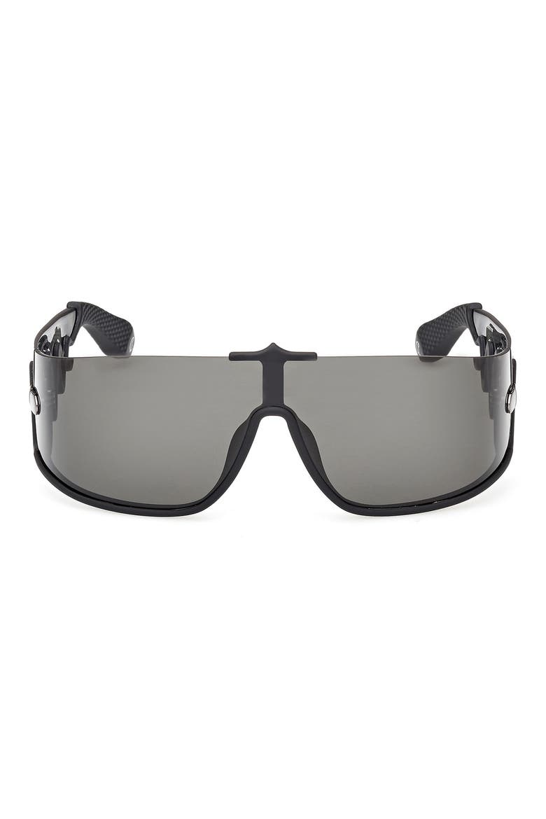 141mm Loubishark Square Shield Sunglasses, Main, color, BLACK FRAME WITH ZEISS LENS IN SMOKE GREY