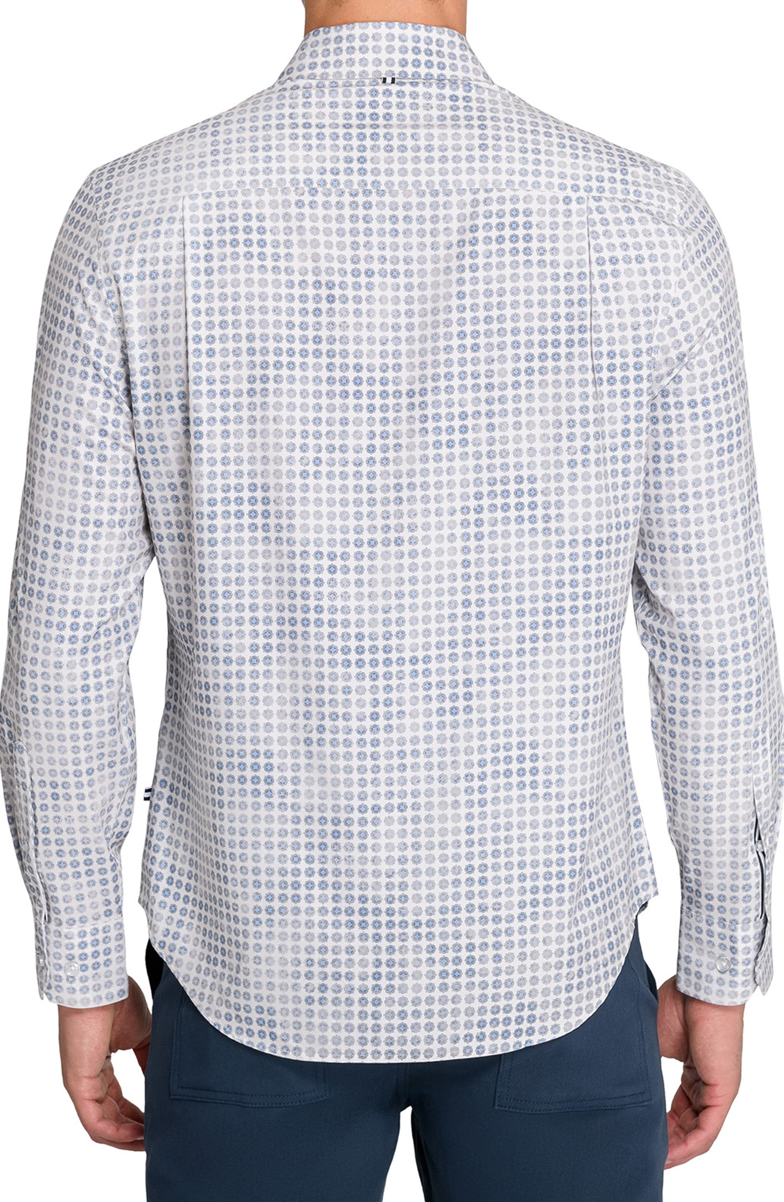 Faded Dot Print Woven Long Sleeve Basic - image 4