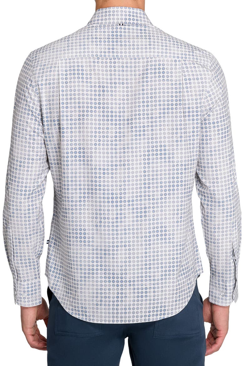 Faded Dot Print Woven Long Sleeve Basic, Alternate, color, CREAM