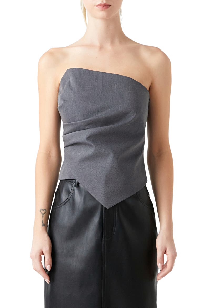 Drape Corset Top, Main, color, GREY