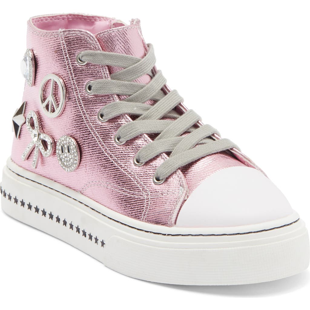 Steve Madden Kids' Jmistee High Top Platform Sneaker In Pink