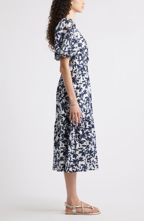 Caslon ® Twist Detail Allover Print Midi Dress In Multi