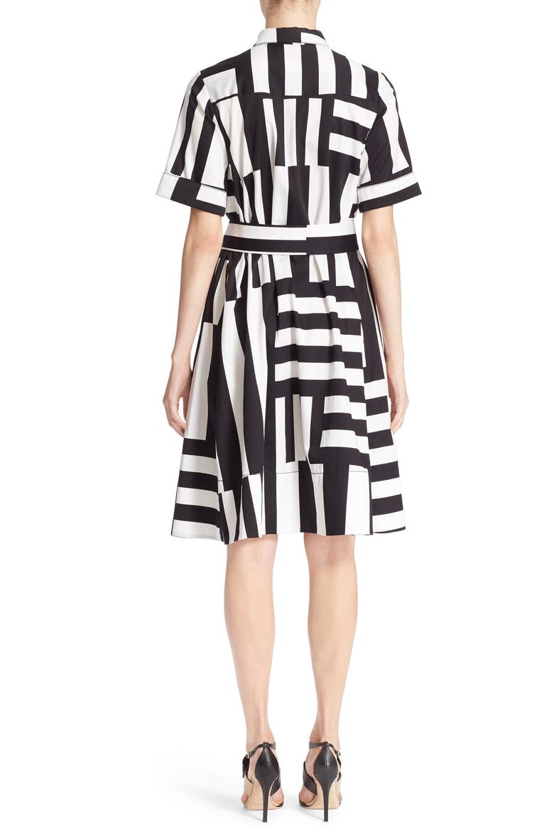monochrome stripe shirtdress, Alternate, color, NEUTRAL