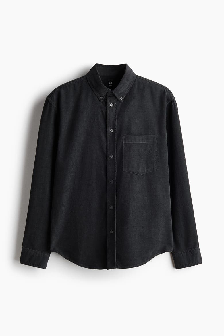 Regular-fit Corduroy Shirt, Alternate, color, Dark denim gray