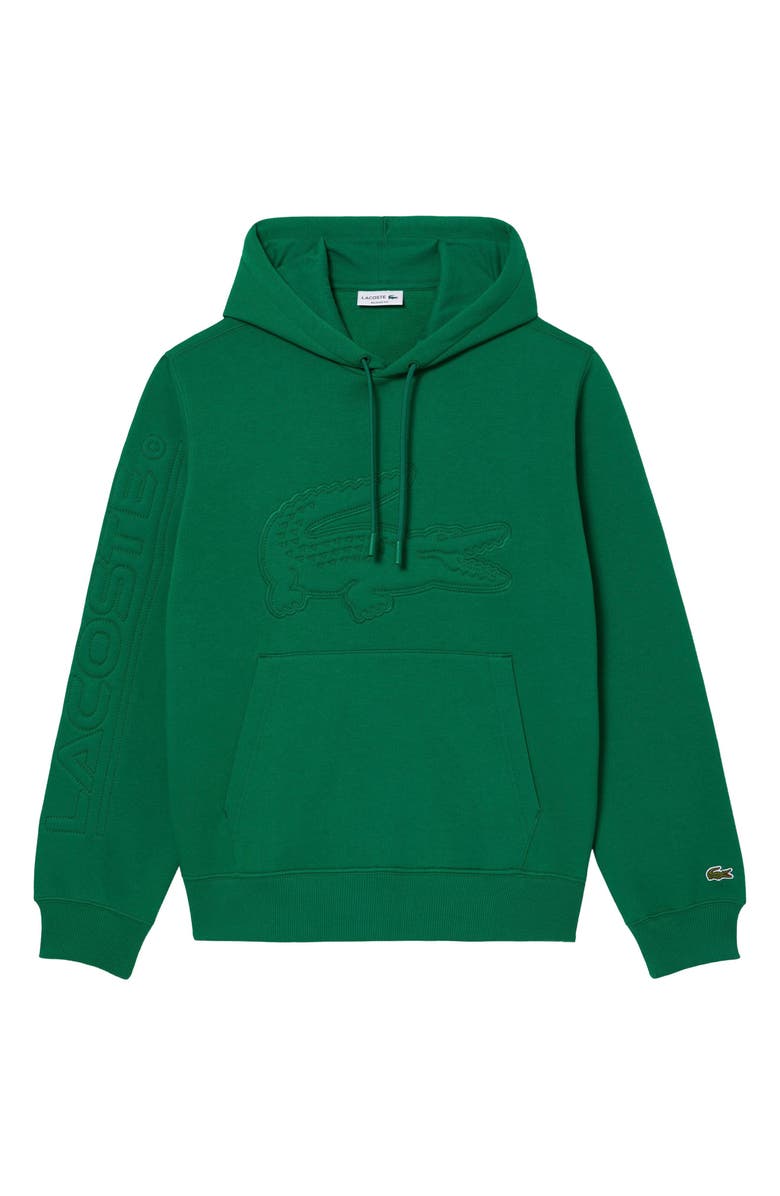 Lacoste Relaxed Fit Logo Patch Hoodie, Main, color, Roquette