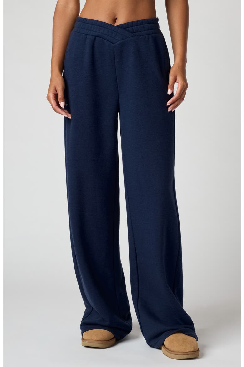 Cozy Crush V Wide Leg Sweatpants, Main, color, NAVY